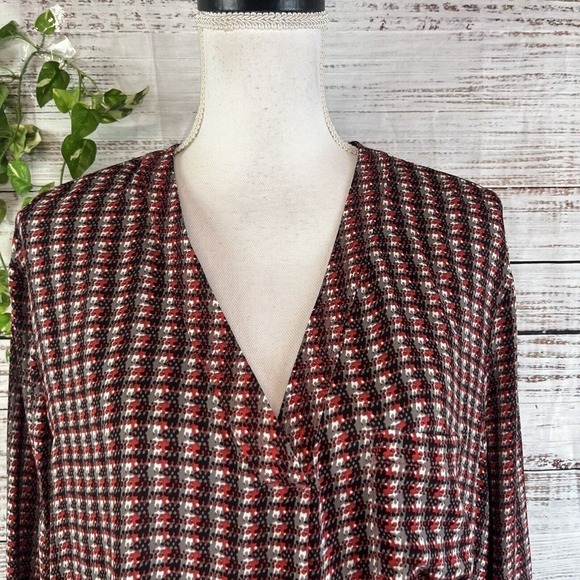 Lord & Taylor Blouse Tunic size Extra Large Red Black Career Church Executive - Picture 5 of 12
